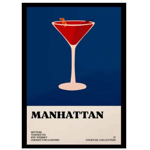 A4 Cocktail Print - Manhattan