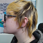 Earrings - Razor Blade Huggies - Gold/Sil/Black