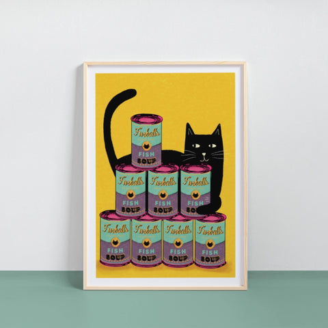 A4 Print - Fish Tins Cat