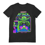 Alien anxiety attack black t-shirt Steven Rhodes