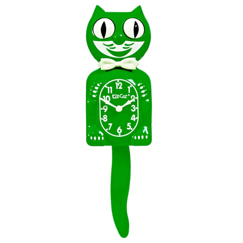 Cat Clock - Green Bowtie