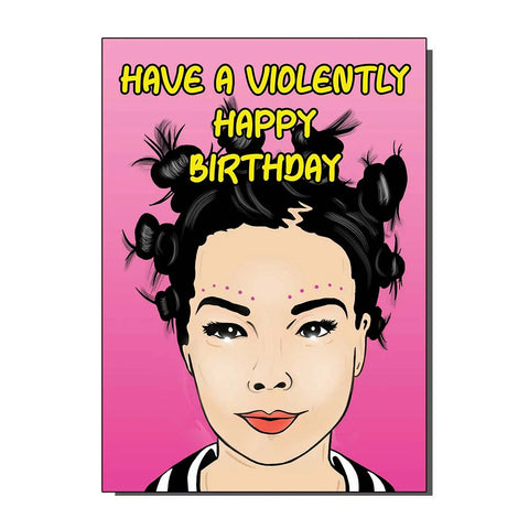 bjork violently happy birthday card