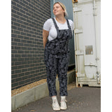 Black Floral Cobweb Stretch Dungarees