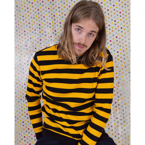 Yellow And Black Striped Jumper
