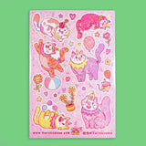 Sticker Sheet - Clowncore Cats