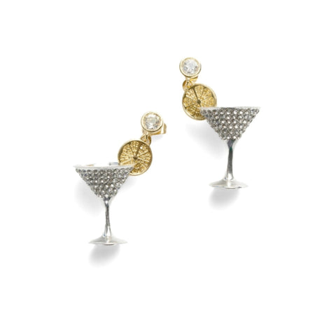 Cocktail Glass Drop Earrings