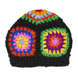 Crochet Rainbow Beanie - Black