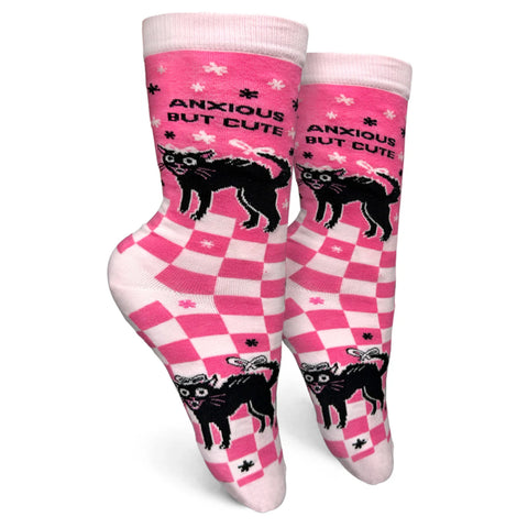Ladies Ankle Socks - Anxious But Cute