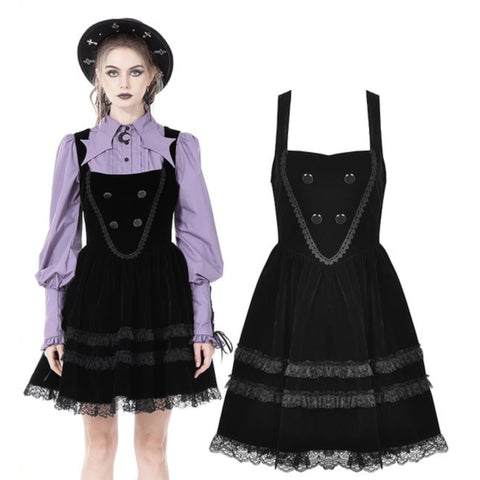 black velvet gothic goth lolita dress