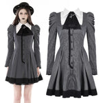 Black and white pinstripe dress alternative fashion dark in love