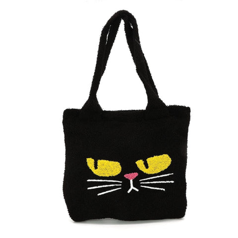 Black Cat Fluffy Tote