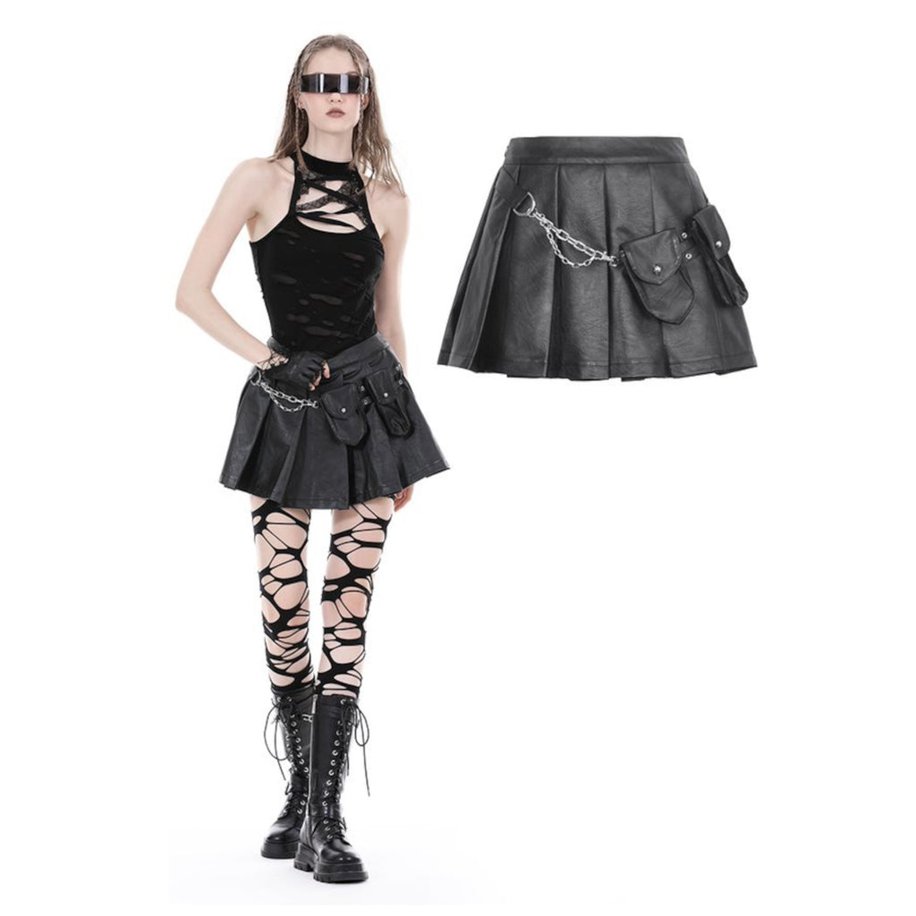 Leather mini skirt Plein Sud Black size 36 FR in Leather - 41122713