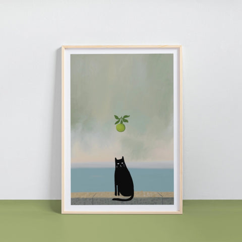 A4 Print - Apple And Cat