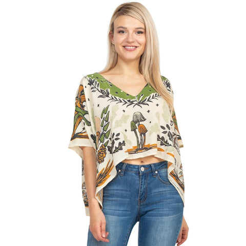 Mushroom Scarf Crop Top
