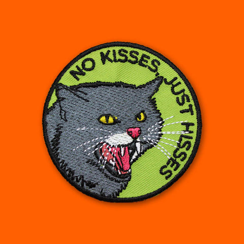 No kisses just hisses iron on patch