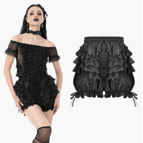 Embroidered Lantern Shorts