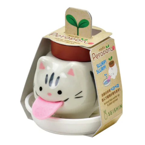 Peropon Self-Watering Growing Kit - Grey Tabby