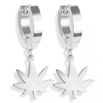 Earrings - Weed Leaf Huggies