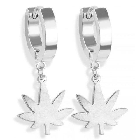 Earrings - Weed Leaf Huggies