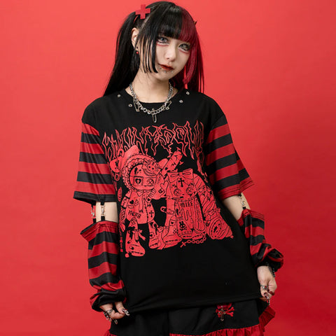 ACDC Rag Long Sleeve T-shirt - Japanese Import - Punky Bunny (Red/White)
