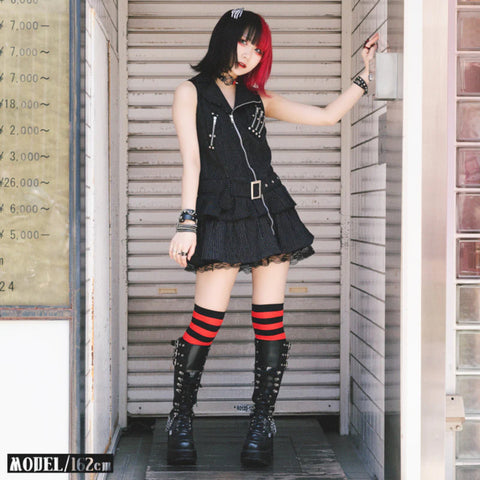 ACDC Rag Dress - Japanese Import - Punk Zip Dress