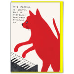 David Shrigley Card - Piano Cat