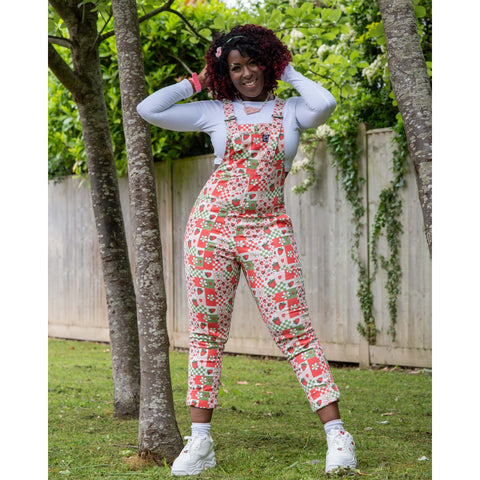 Strawberry Picnic Stretch Dungarees