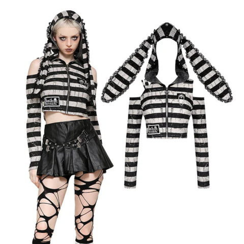 Striped Bunny Crop Top