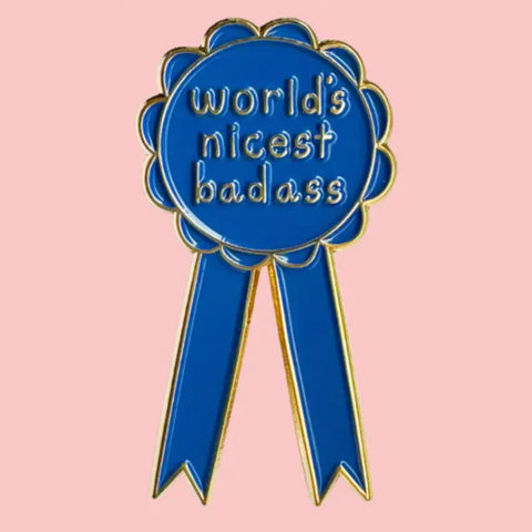 world's nicest badass rosette enamel pin badge
