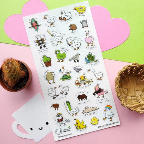 Sticker Sheet - Birb Thoughts