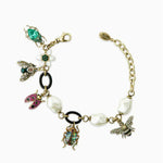 Bug and Pearl Charm Bracelet