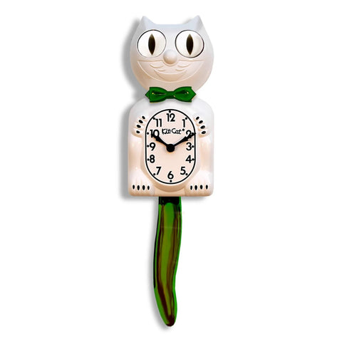 Cat Clock - Candy Cane Green