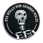 Skeleton embroidered patch eye rolls