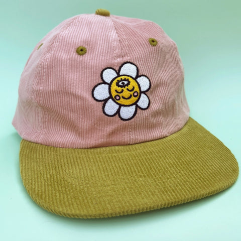 corduroy flower cap