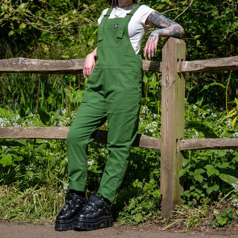 Forest Green Stretch Dungarees 💚
