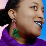 Statement Earrings - Frog and Fly
