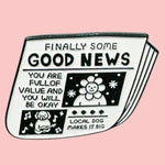 good news enamel pin badge