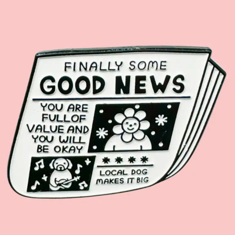 good news enamel pin badge