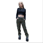 Grey Rainbow Leopard Trousers