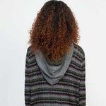 Striped Knitted Hoodie - Olive