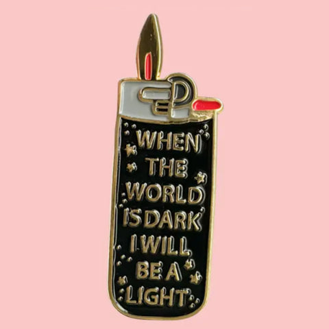 light in the dark lighter enamel pin badge