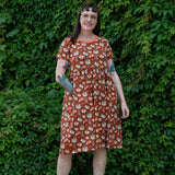 Mushroom Tea Party Stretch Smock Dress