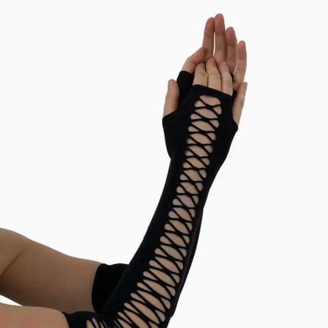 slashed sleeve gloves