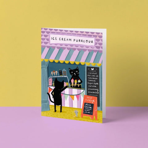 Ice Cream Pur-lour Cat Card