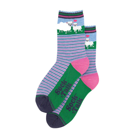 Womens Bamboo Socks - Sheep And Lamb