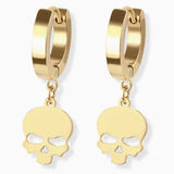 Earrings - Skull Huggies - Black/Sil/Gold