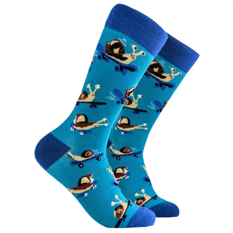Womens Socks - Snail Boarder