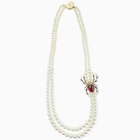 jewelled spider pearl necklace