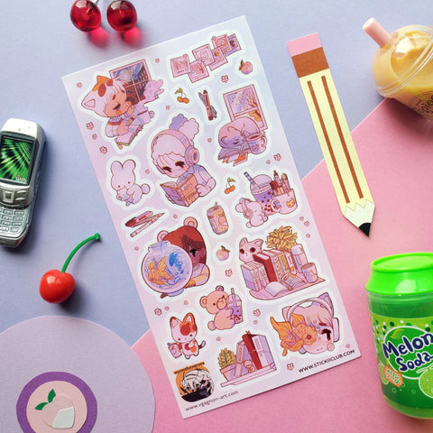 Sticker Sheet - Study & Chill