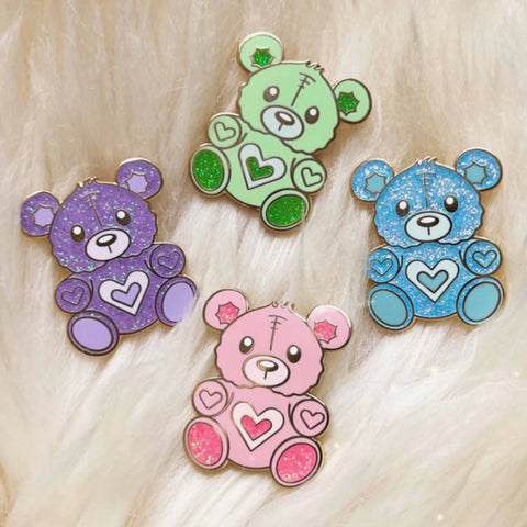 cute teddy bear enamel pins